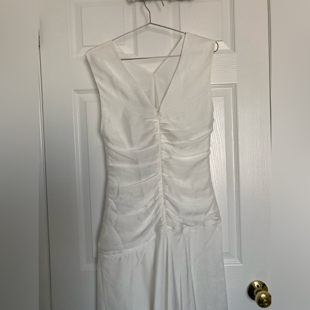 NWT BCBGMaxAzria Ruched Drop Waist Midi Dress - Picture 8 of 12